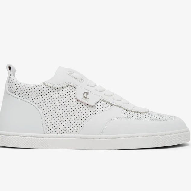 Christian Louboutin Tuffi White Perforated Sneakers New In Box Size 38